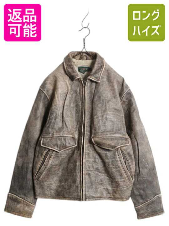 楽天市場】90s J CREW 本革 レザー ジャケット メンズ S / 古着 旧タグ 