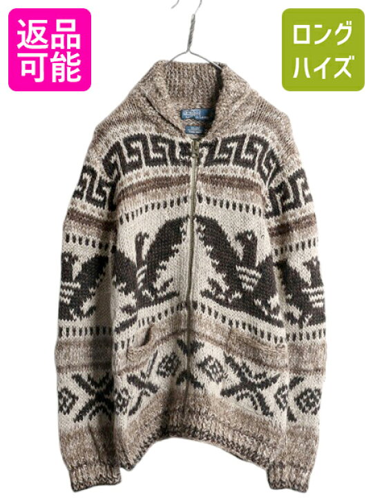 楽天市場】00s 手編み ポロ ラルフローレン フルジップ ハンド ニット  