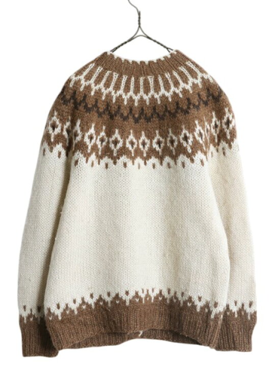 楽天市場】ノルディック ウール ニット カーディガン レディース M 程  