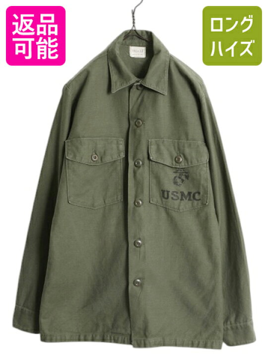 楽天市場】70s 米軍実物 USMC コットン サテン ユーティリティ シャツ 