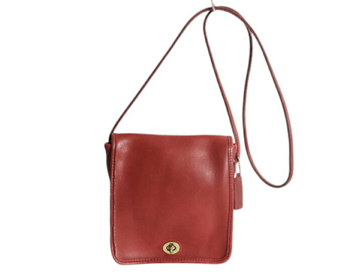 希少〛⁡COACH コーチ オールドコーチ 赤 レザー ショルダーバッグ レア 