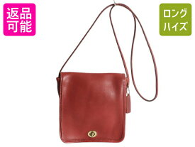 USA製 オールドコーチ 本革 レザー ミニ ショルダーバッグ / COACH レザーバック コーチ レディース メンズ レッド レアカラー 斜め掛け 赤| 古着 中古 アメリカ製 コーチバッグ オールレザー ショルダー バッグ ミニバック 肩掛け 本革レザー 多ポケット ターンロック 牛革