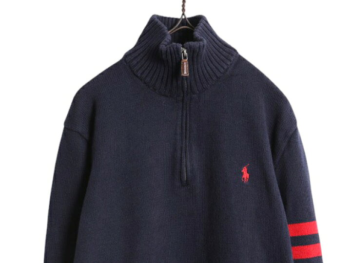楽天市場】00s ポロ ラルフローレン ハーフジップ コットン ニット 