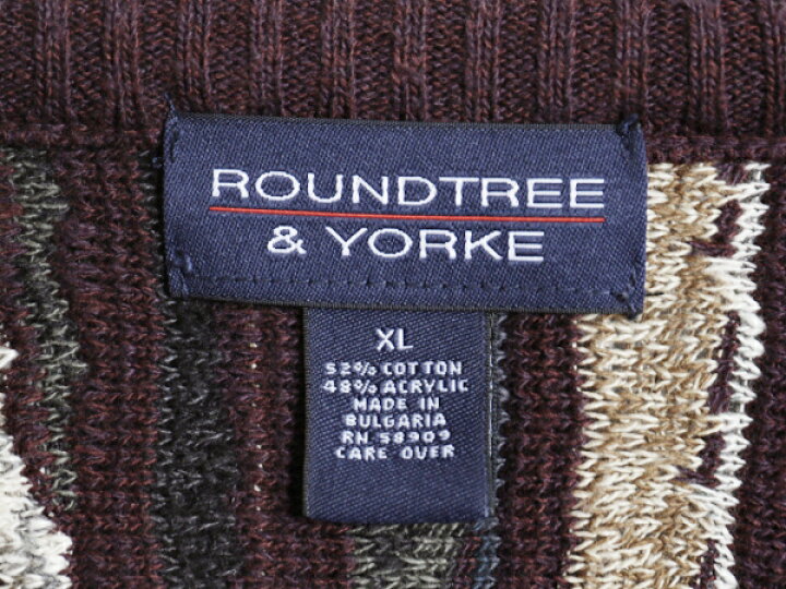 楽天市場】90s ROUNDTREE&YORKE 3D 立体編み デザイン ニット セーター 