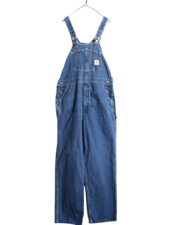 楽天市場】カーハート デニム オーバーオール メンズ 実寸 38 32 古着  