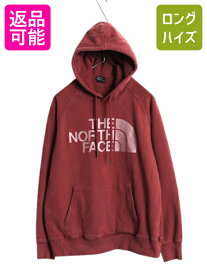 【5/18 ご愛顧感謝デーポイントUP!】 ノースフェイス プリント スウェット フード パーカー レディース M / 古着 アウトドア プルオーバー トレーナー 裏起毛 薄手 バーガンディ| 中古 The North Face スエット スウェットパーカー プリントパーカー フードパーカー ロゴパ
