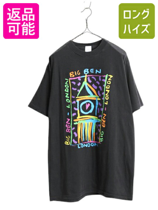 楽天市場】90s アート イラスト プリント Tシャツ メンズ XL / 古着 