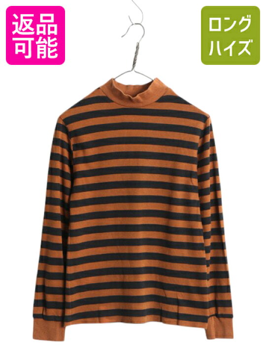 楽天市場】90s USA製 ランズエンド モックネック ボーダー 長袖 T 