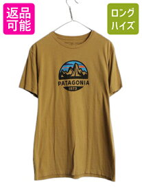 【2/7 マラソン最大半額SALE×P5倍!】 USA製 パタゴニア プリント 半袖 Tシャツ メンズ L 古着 18年製 アウトドア フィッツロイ スコープ グラフィック アート クルーネック 細身| 中古 Patagonia アメリカ製 カットソー 半袖Tシャツ プリントTシャツ ロゴTシャツ プリントT