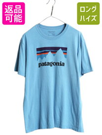 【2/7 マラソン最大半額SALE×P5倍!】 USA製 パタゴニア プリント 半袖 Tシャツ メンズ M / 17年製 クルーネック グラフィック アート イラスト ステッカー カットソー シンプル| 古着 中古 Patagonia アメリカ製 アウトドア 半袖Tシャツ プリントTシャツ ロゴT プリントT
