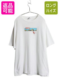 【2/7 マラソン最大半額SALE×P5倍!】 90s ★ パタゴニア 企業物 ロゴ イラスト プリント Tシャツ メンズ L 程 古着 オールド Beneficial T'S 当時物 アウトドア クライミング 白| 中古 90年代 90's Patagonia オーガニック コットン 企業 半袖Tシャツ プリントTシャツ ロゴ