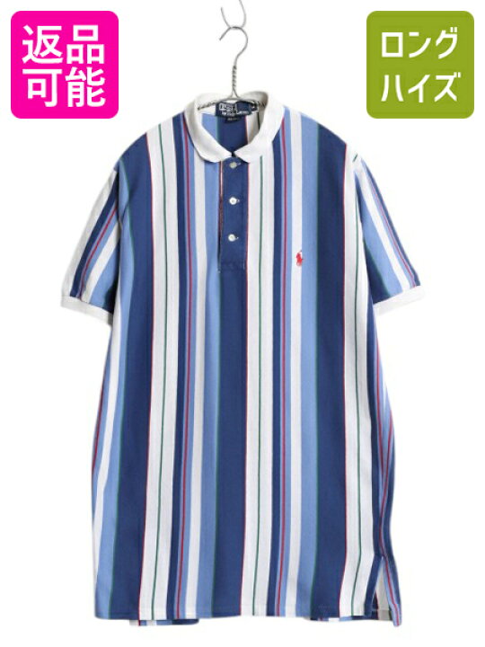楽天市場】90s USA製 ポロ ラルフローレン ストライプ 半袖 ポロシャツ 