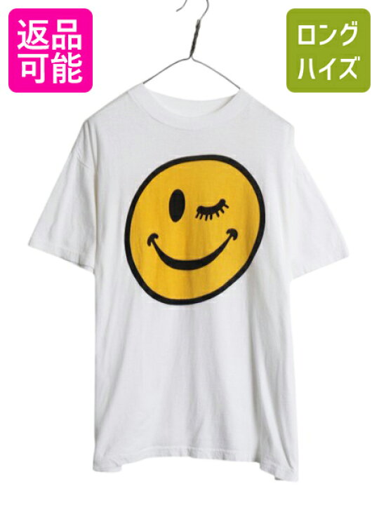 楽天市場】90s ☆ スマイル イラスト 染込み プリント Tシャツ メンズ 
