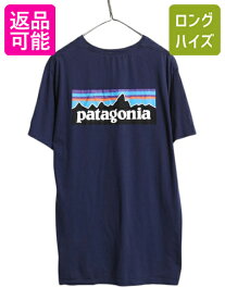 【2/7 マラソン最大半額SALE×P5倍!】 パタゴニア 両面 プリント 半袖 Tシャツ メンズ XL 古着 19年製 アウトドア P6 バックプリント ボックスロゴ 大きいサイズ スリムフィット| 中古 Patagonia 半袖Tシャツ プリントTシャツ ロゴTシャツ フィッツロイ クルーネック オーガ
