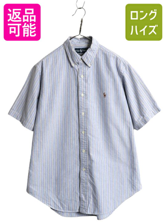 楽天市場】90s ラルフローレン ストライプ 半袖 ボタンダウン シャツ 