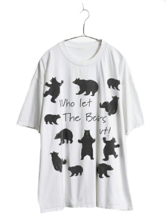楽天市場】90s ベア イラスト メッセージ プリント Tシャツ メンズ 