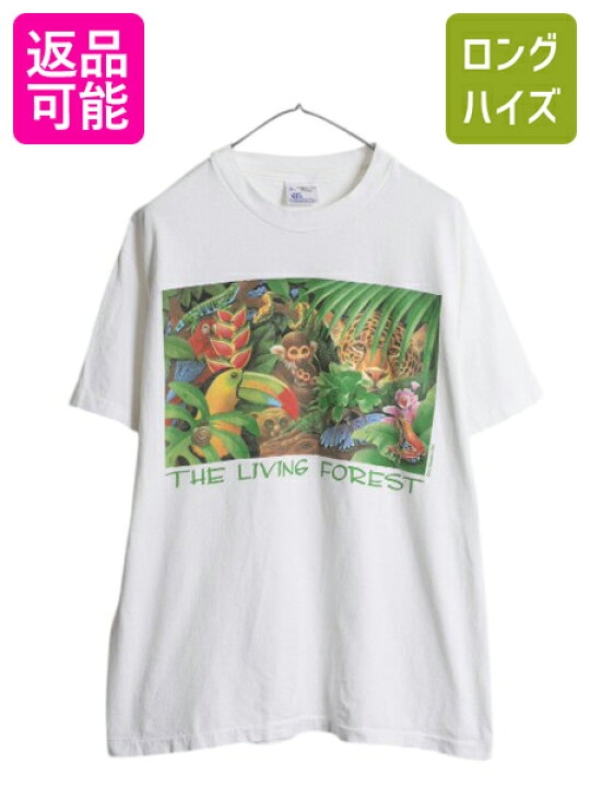 楽天市場】90s USA製 アニマル イラスト プリント Tシャツ メンズ L  