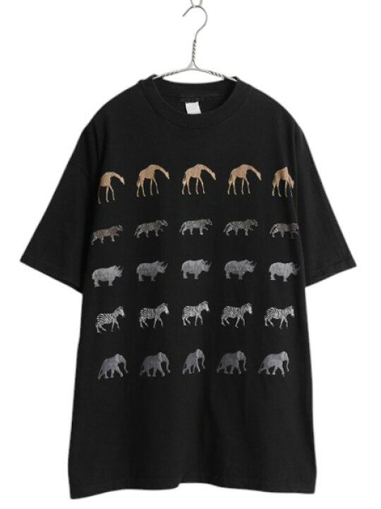 楽天市場】80s USA製 サファリ アニマル イラスト プリント Tシャツ