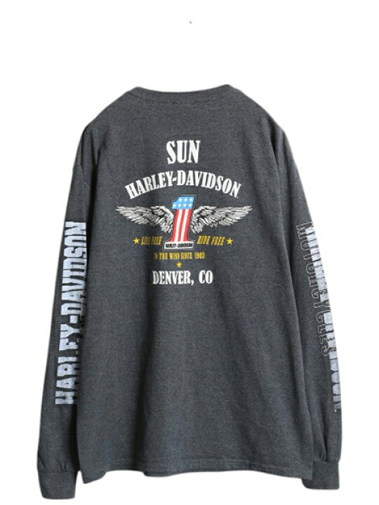 楽天市場】ハーレー ダビットソン 4面 プリント 長袖 Tシャツ メンズ L
