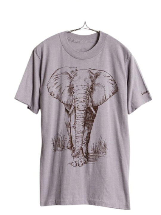楽天市場】80s ゾウ 両面 アート イラスト プリント Tシャツ メンズ 