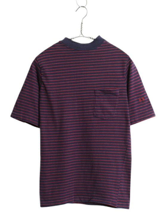 楽天市場】70s ハンテン ポケット付き ボーダー 半袖 Tシャツ メンズ