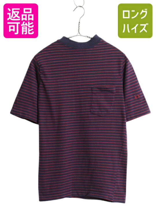 楽天市場】70s ハンテン ポケット付き ボーダー 半袖 Tシャツ メンズ 