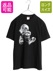 【8月限定★エントリーでP5倍！】 22AW USA製 シュプリーム エレファント キャラクター イラスト プリント Tシャツ メンズ M / グラフィック アート ヘビーウェイト ゾウ 黒| 古着 中古 Supreme アメリカ製 米国製 ブラック 半袖Tシャツ プリントTシャツ 動物 クルーネック