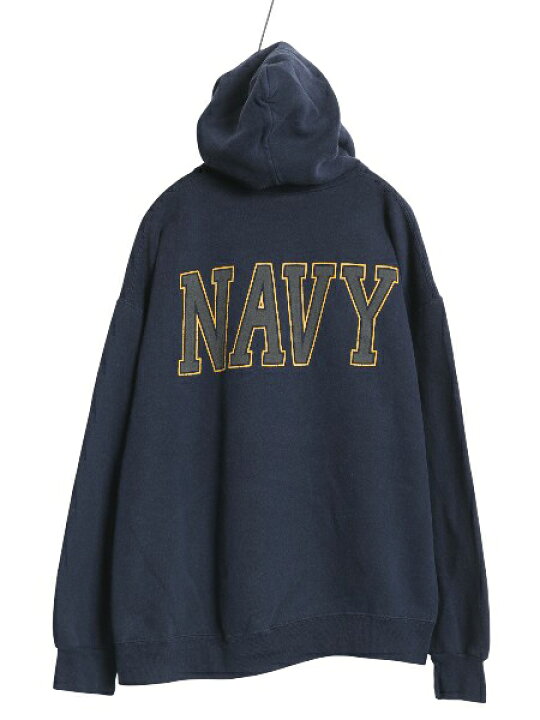 楽天市場】90s USA製 US NAVY 両面 プリント スウェット フード 