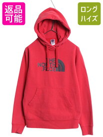 【4/12 24h限定777円OFFクーポン!】 ノースフェイス プリント スウェット フード パーカー メンズ S / アウトドア トレーナー プルオーバー 裏起毛 シンプル トップス レッド| 古着 中古 The North Face スエット スウェットパーカー プリントパーカー フードパーカー ロゴ