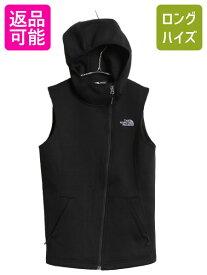 【6/7 最大半額×24h限定777円OFF!】 ノースフェイス フルジップ ソフトシェル パーカー ベスト レディース S 古着 アウトドア スムース ジャージ ストレッチ 重ね着 前開き 黒| 中古 ブラック The North Face ハイネック ウォームアップ ジップアップ フードパーカー ワン