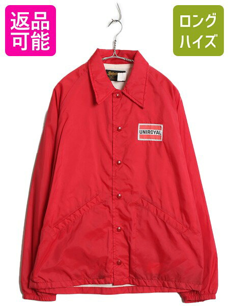 【9/15 24h限定777円OFFクーポン!】 70s 80s USA製 Swingster ナイロン コーチ ジャケット メンズ M ヴィンテージ ブルゾン ジャンパー ライナー付き ワンポイント 企業 レッド| 古着 中古 70年代 80年代 ビンテージ アメリカ製 当時物 企業物 ナイロンジャケット コーチジ
