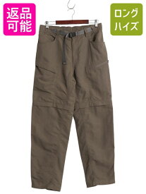 【4/12 24h限定777円OFFクーポン!】 US企画 ノースフェイス 2WAY ナイロン カーゴ コンバーチブル パンツ メンズ M アウトドア ショートパンツ ロングパンツ ワンポイント 茶| 中古 日本未発売 The North Face ショーツ ロング ハーフパンツ ナイロンパンツ カーゴパンツ ベ