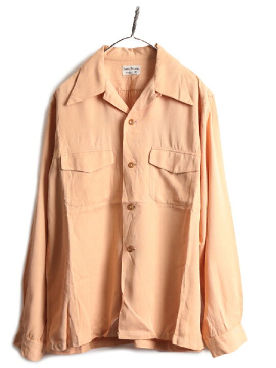 楽天市場】40s ☆ Gimbel レーヨン ギャバジン 長袖 オープンカラー  