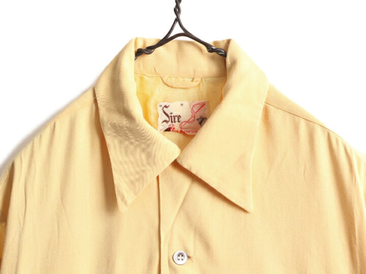 楽天市場】40s ☆ レーヨン ギャバジン 長袖 オープンカラー シャツ  