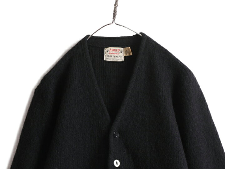 楽天市場】60s 70s 黒 ☆ モヘア ウール ニット カーディガン メンズ M  