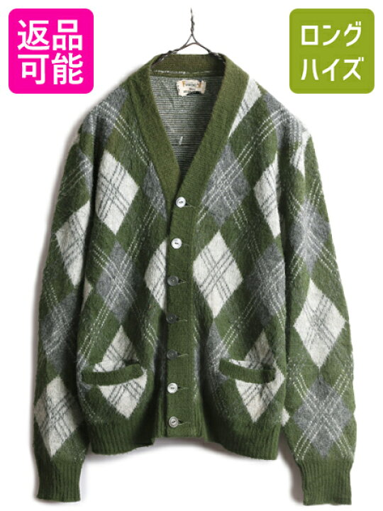 楽天市場】60s ☆ ブレント アーガイル アクリル ニット カーディガン 