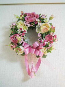 ロマンチック 姫系 リース シルクフラワー ウェルカム 玄関 インテリアフラワー 壁掛け アレンジメントフラワー 薔薇 バラフラワーリングリース 大人 カワイイ ラグジュアリー 海外受注生