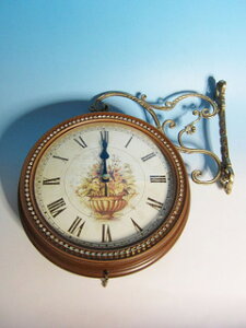 ラインストーン両面時計wa193brクラシカル雑貨かわいいRCP送料無料壁掛け時計ブラウン 海外受注生産 wa193br