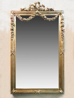 【11、12日はポイント5倍】 リボンローズ壁掛けスクエアミラー 大人 カワイイ ラグジュアリー　mr135g