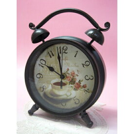 【1、2日はポイント5倍】 置き時計 置時計 時計 インテリア ブラウン 置物オブジェ アンティーク ロマンチック 姫系アンティークベル置き時計
