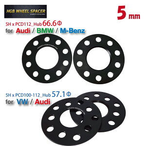 Cg VW Audi Mbenz BMW Mini p 5mmHGB Chgbh zC[Xy[T[ (2gj 5mm 5~ ChgbhXy[T[  PCD112-HUB57.1mm PCD112-HUB66.5mm ubNA}Cg ANZT[ Zf
