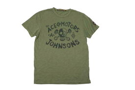 JOHNSON MOTORS ジョンソンモータース 半袖Tシャツ 「エースオブモータース」トレンチグリーン あす楽 アメカジ バイカー