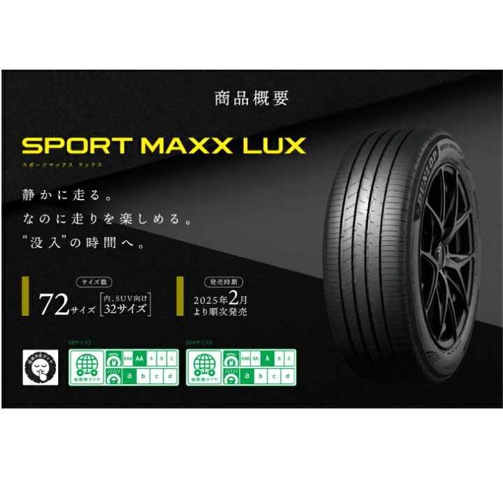 楽天市場】ダンロップ SPORT MAXX LUX 225/45R17 94W XL◇送料無料 