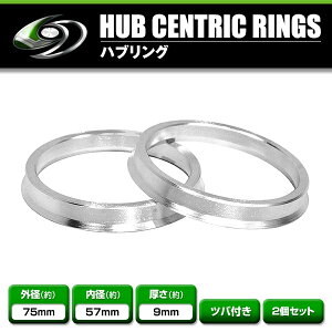 �A���~�� �n�u�����O �O�a75mm �ԗ��n�u�a57.1mm ����10mm�i����9mm�j 2�Z�b�g �z�C�[���Œ� �����z�C�[�� �ЊO�z�C�[�� �^�C�� �z�C�[���X�y�[�T�[ ���� ������ �a �݂� ���C�h�g���b�h�X�y�[