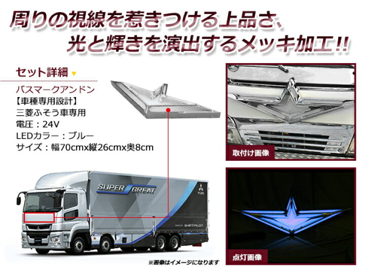 楽天市場】【送料無料】 三菱ふそう 24V バスマークアンドン ブルー 