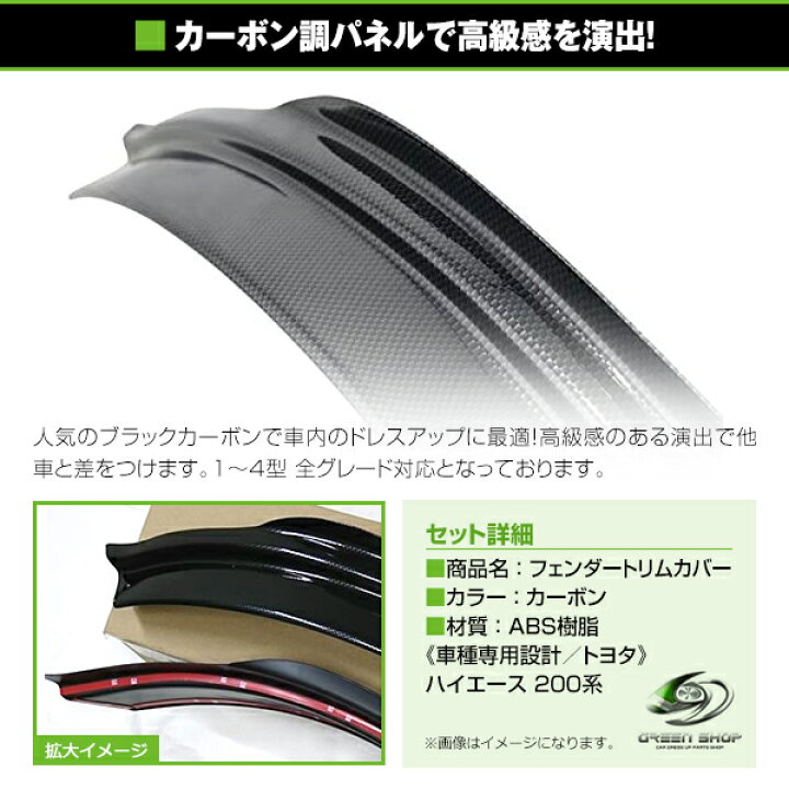 楽天市場】【送料無料】 フェンダー トリム カバー トヨタ ハイエース  