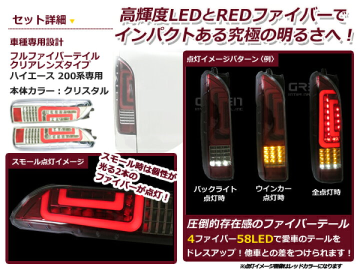 楽天市場】【送料無料】 フルLED フルファイバー テールランプ トヨタ 