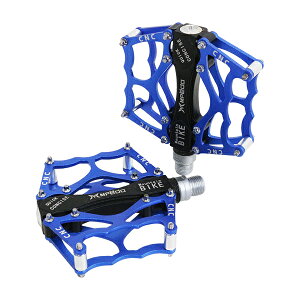 【送料無料】 自転車 アルミペダル 左右 2個 セット ブルー 青 フラットペダル 軽量 CNC ロードバイク クロスバイク マウンテンバイク などに