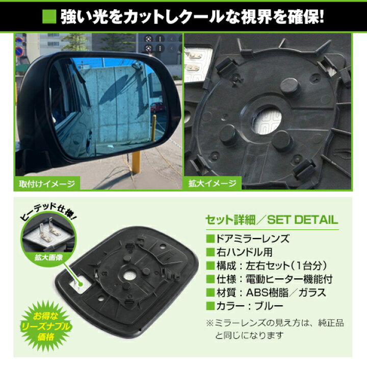楽天市場】【送料無料】 ドアミラーブルーレンズ トヨタ アルファード  