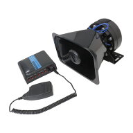 【送料無料】 130dB 100W 12V車載用 大音量 拡声器 スピーカー & マイク & アンプセット 5種 警笛音 サイ…